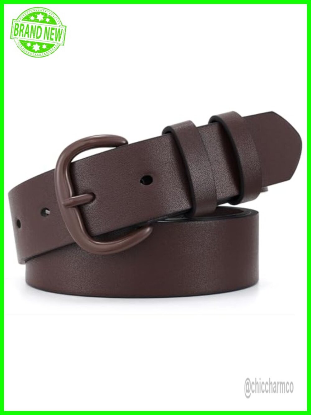 Women Faux Leather Belt Adjustable Metal Pin Buckle for Jeans Pants Dresses